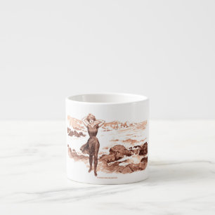 Mermaid Beach Gibson Girl Victoriaans Antiek Espresso Kop