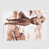 Mermaid Beach Gibson Girl Victoriaans Antiek Golfhanddoek (Horizontaal)