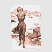 Mermaid Beach Gibson Girl Victoriaans Antiek Golfhanddoek (Voorkant)