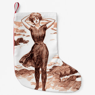 Mermaid Beach Gibson Girl Victoriaans Antiek Kleine Kerstsok