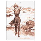 Mermaid Beach Gibson Girl Victoriaans Antiek Klembord (Achterkant)