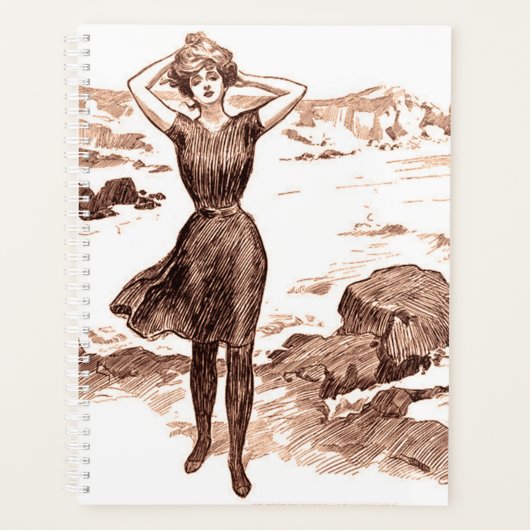 Mermaid Beach Gibson Girl Victoriaans Antiek Planner (Voorkant)