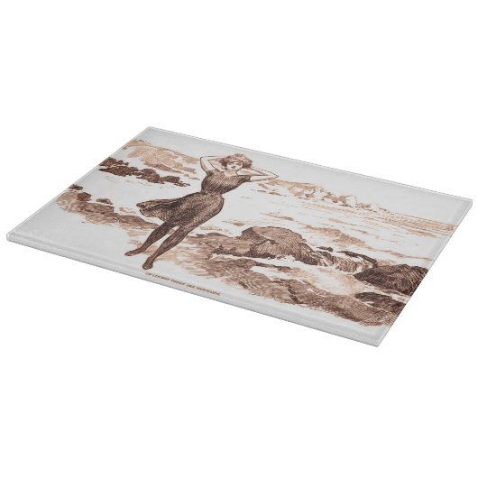 Mermaid Beach Gibson Girl Victoriaans Antiek Snijplank (Hoek)