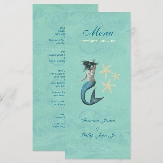Mermaid Beach Kust Wedding Menu (Voorkant / Achterkant)
