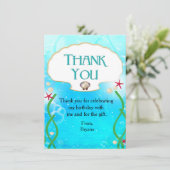 Mermaid Beach Onder de Zee Feest Bedankt Kaart (Staand voorkant)