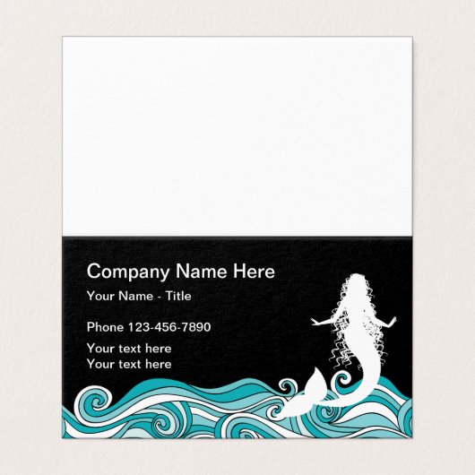 Mermaid Beach Thema Visitekaartje (Buitenkant ongevouwen)