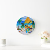 Mermaid Beach Tiki Bar Art Ronde Klok (Huis)
