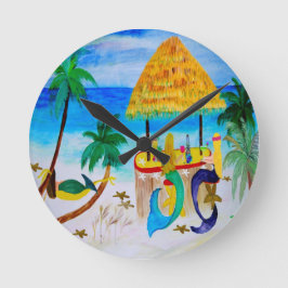 Mermaid Beach Tiki Bar Art Ronde Klok