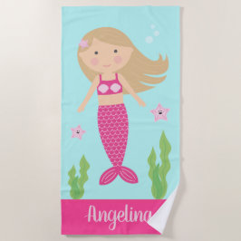 Mermaid Beach Towel | Blonde Hair Strandlaken