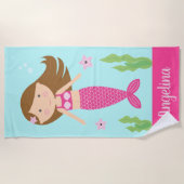 Mermaid Beach Towel | Licht bruine haar Strandlaken (Voorkant)