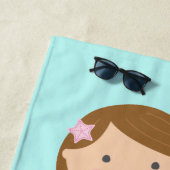Mermaid Beach Towel | Licht bruine haar Strandlaken (In situ)