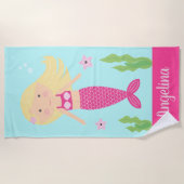 Mermaid Beach Towel | Lichte londe haar Strandlaken (Voorkant)