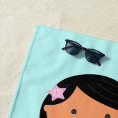 Mermaid Beach Towel | Middelgrote huid, zwart haar Strandlaken (In situ)