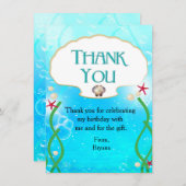 Mermaid Beach under the Zee Party Bedankt Kaart (Voorkant / Achterkant)