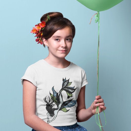 Mermaid Beauful Hand-tekening Fantasy Art T-shirt