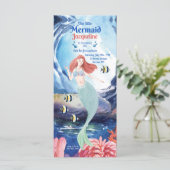 Mermaid Beauty Birthday Uitnodiging (Staand voorkant)