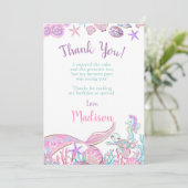 Mermaid Bedankkaartjes Kaart (Staand voorkant)