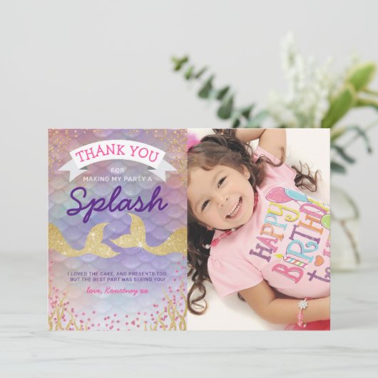 Mermaid Bedankt Verjaardag (Staand voorkant)