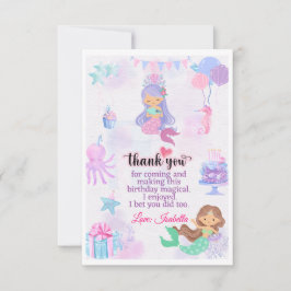 Mermaid Bedankt Verjaardagslabel voor goody bags 