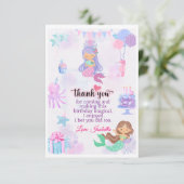 Mermaid Bedankt Verjaardagslabel voor goody bags  (Staand voorkant)