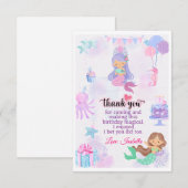 Mermaid Bedankt Verjaardagslabel voor goody bags  (Voorkant / Achterkant)