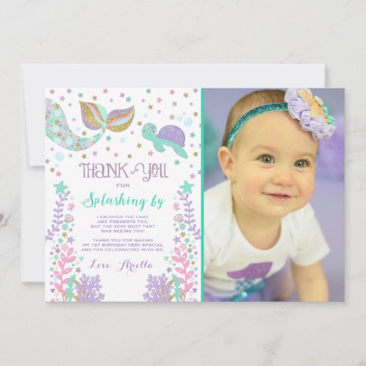 Mermaid Bedankt voor je creditcard onder Zee Dank  (Voorkant)