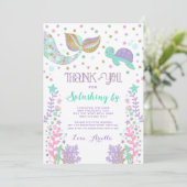 Mermaid Bedankt voor je creditcard onder Zee Dank  (Staand voorkant)