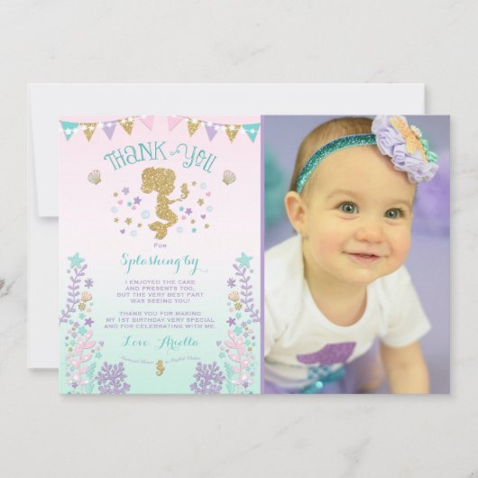 Mermaid Bedankt voor je creditcard onder Zee Dank (Voorkant)