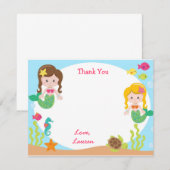Mermaid Bedankt voor je notitiekaarten Notitiekaartje (Voorkant / Achterkant)