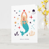 Mermaid Bericht | Blanco Kaart (Gele Bloem)