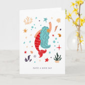Mermaid Bericht | Blanco Kaart (Gele Bloem)