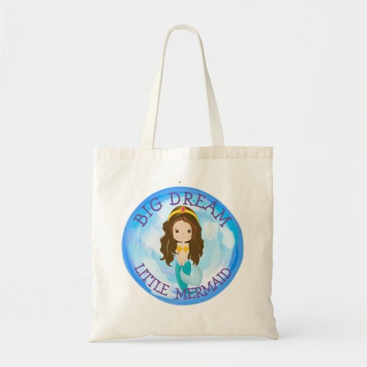 Mermaid BIG DREAM Canvas tas (Voorkant)