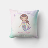 Mermaid Birth Stats Sierkussen Mermaid Nursery (Voorkant)