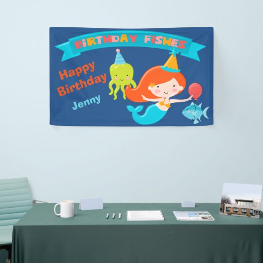 Mermaid Birthday - Aangepast Spandoek (Beurs)