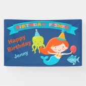 Mermaid Birthday - Aangepast Spandoek (Horizontaal)