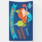 Mermaid Birthday - Aangepast Spandoek (Verticaal)