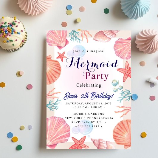 Mermaid Birthday Bash Kaart