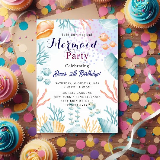 Mermaid Birthday Bash Kaart