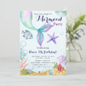 Mermaid Birthday Bash Kaart (Staand voorkant)