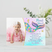 Mermaid Birthday Bedankt voor je kaarten (Staand voorkant)
