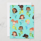 Mermaid Birthday Black African American Kaart (Achterkant)
