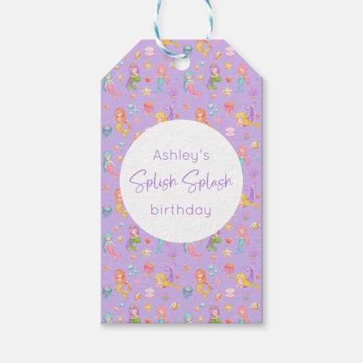Mermaid Birthday Cadeaulabel (Voorkant)