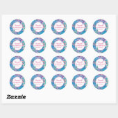 mermaid Birthday Classic Round Sticker (Vel)