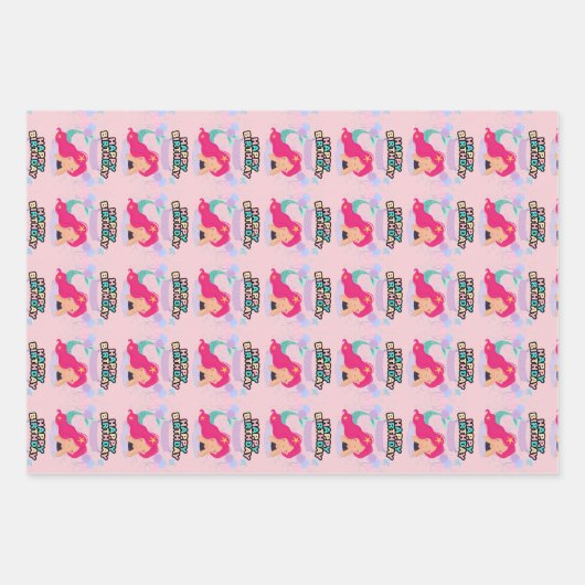 Mermaid Birthday Design - Onderwater Inpakpapier Vel (Voorkant 2)