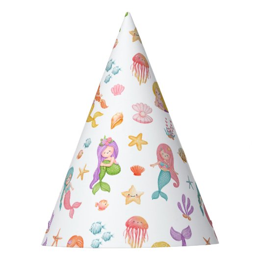 Mermaid Birthday Feesthoedjes (Voorkant)