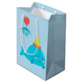 Mermaid Birthday Fishing Personalized Medium Cadeauzakje (Achterkant Gekanteld)