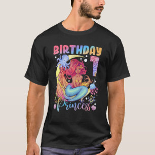 Mermaid Birthday Girl 1 jaar oud 1 jaar oud T-shirt