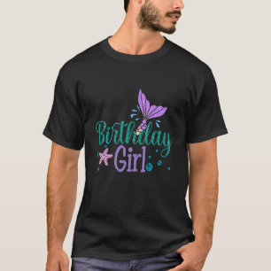 Mermaid Birthday Girl Cute Family Matching T-shirt