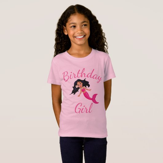 Mermaid Birthday Girl T-Shirt (Voorkant volledig)