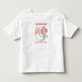 Mermaid Birthday Girl White onder ZEE Kinder Shirts